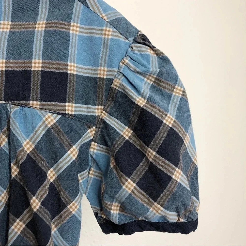 Tea Collection‎ dress Takayama Plaid blue size 4 years